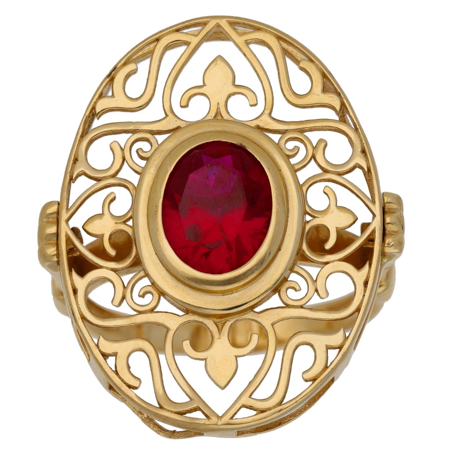 14ct Gold Imitation Gem Dress/Cocktail Ring Size R