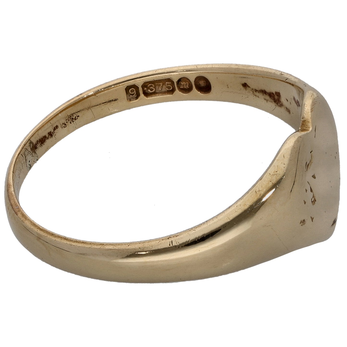 9ct Gold Plain Signet Ring Size M