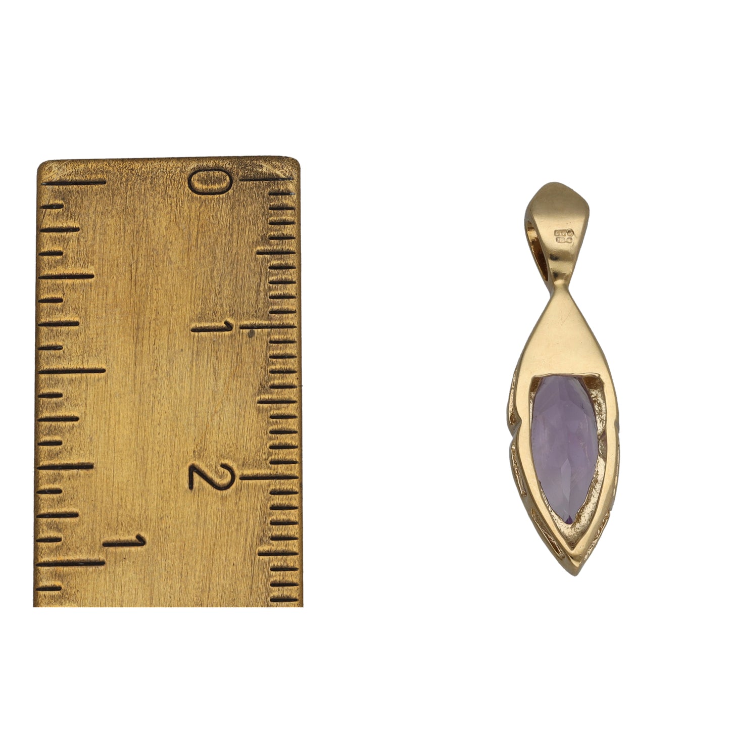 9ct Gold Amethyst Single Stone Pendant