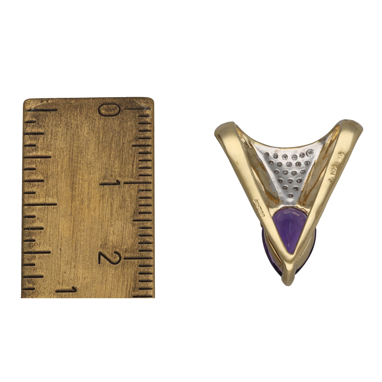 9ct Gold Amethyst & 0.10t Diamond Dress/Cocktail Pendant