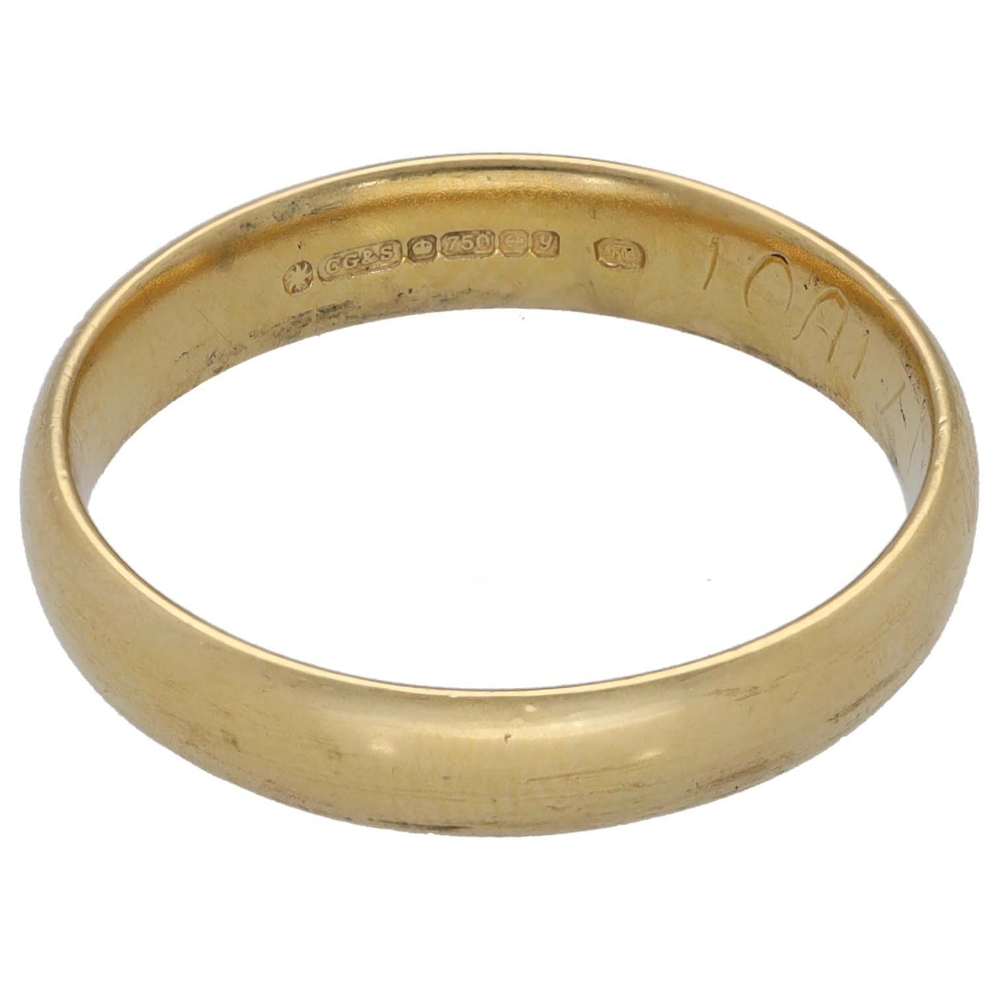 18ct Gold Plain Wedding Ring Size N