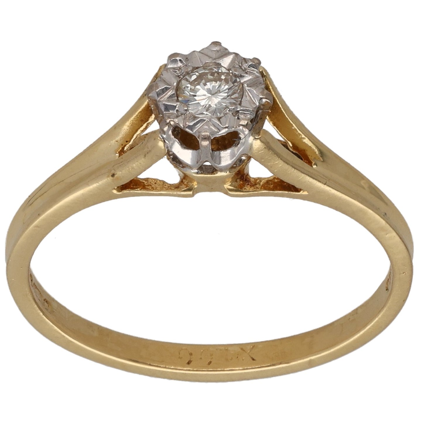18ct Gold 0.10ct Diamond Solitaire Ring Size O