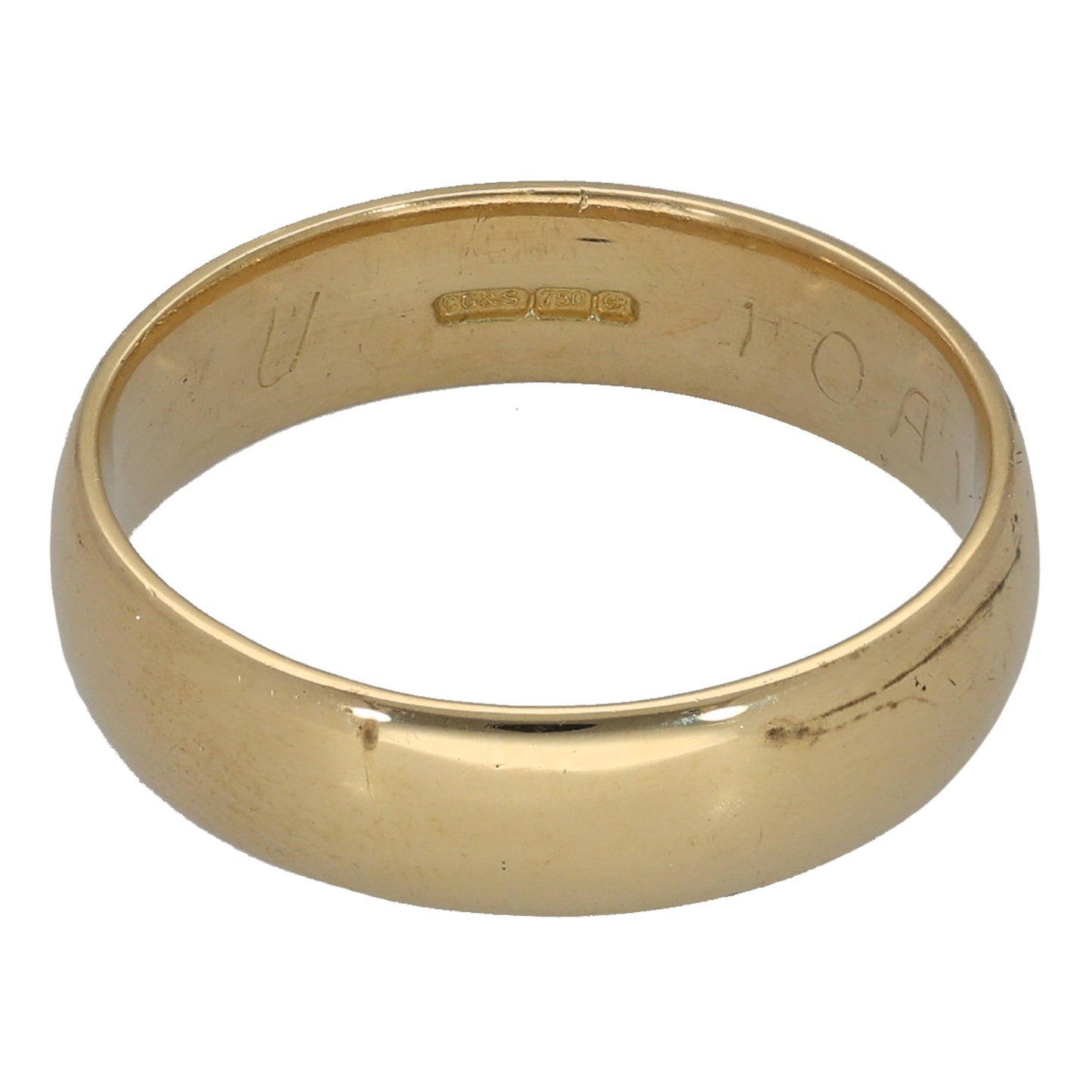 18ct Gold Plain Wedding Ring Size L