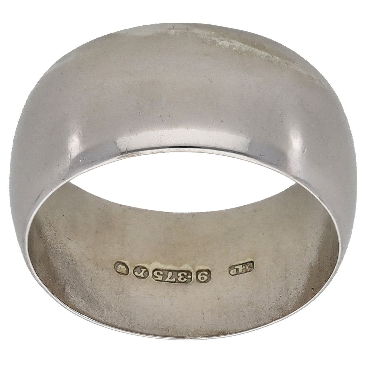 9ct White Gold Plain Wedding Ring Size O