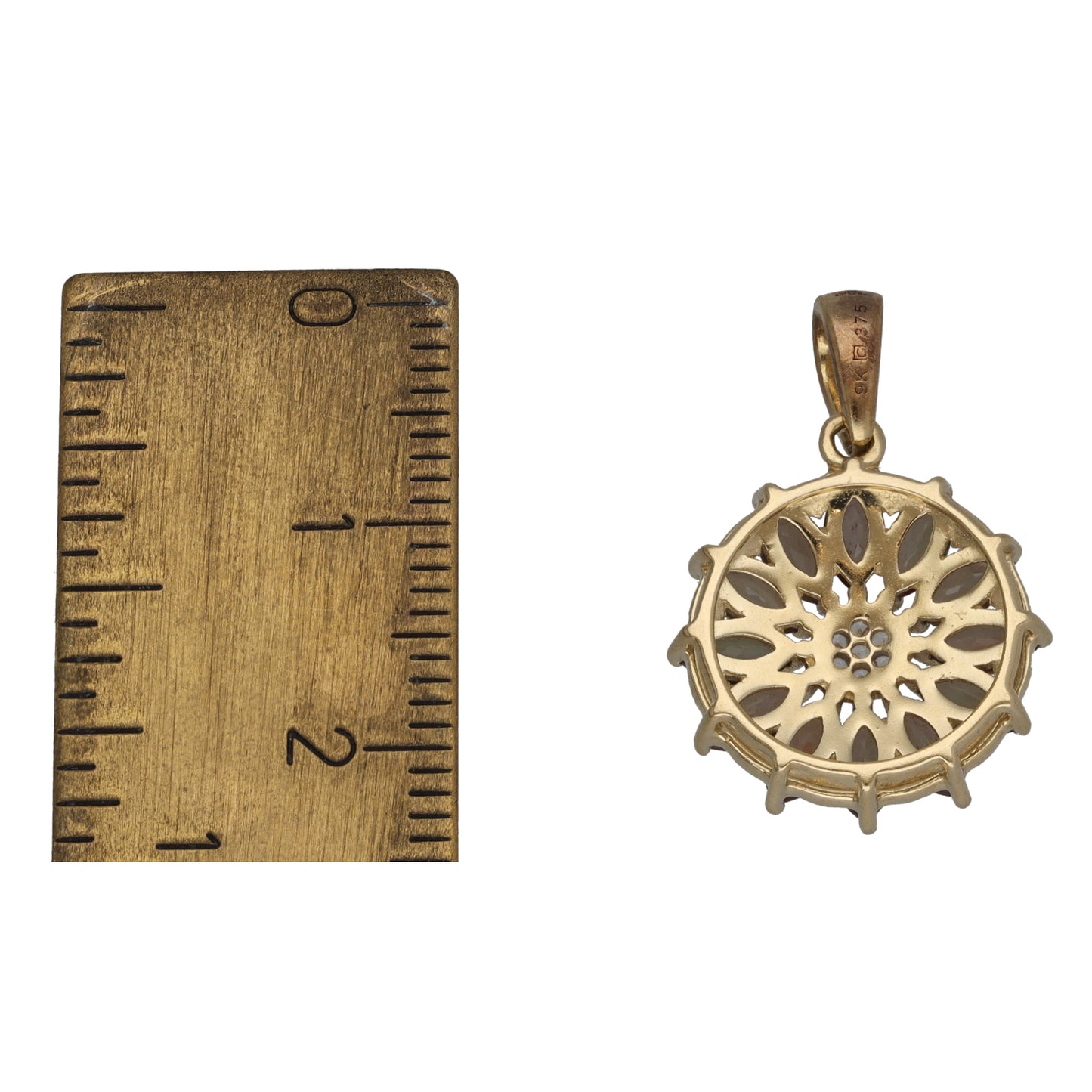 9ct Gold Andalusite & Imitation Gems Dress/Cocktail Pendant