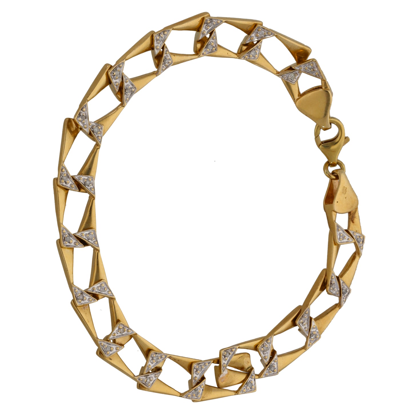9ct Gold 0.17ct Diamond Curb Bracelet