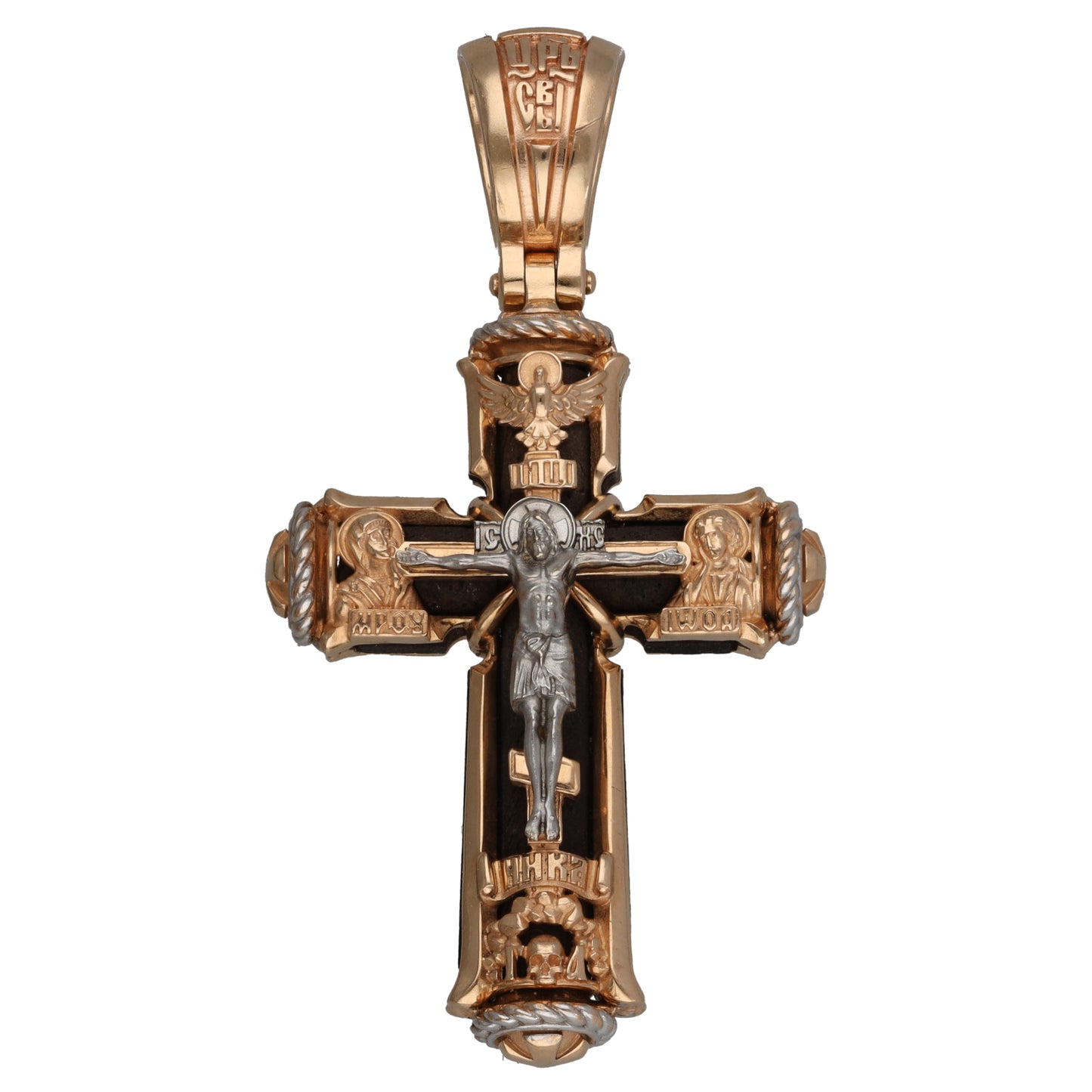 14ct Bicolour Gold Crucifix Pendant