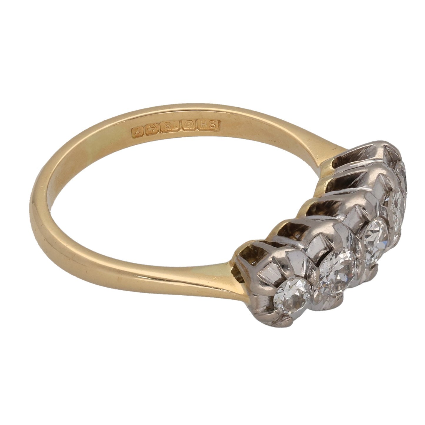 18ct Gold 0.54ct Diamond Half Eternity Ring Size Q