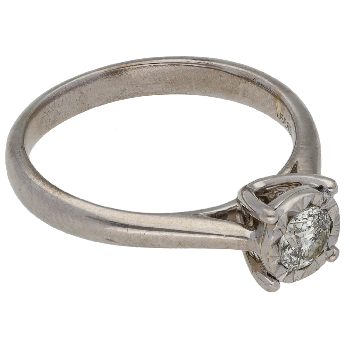 9ct White Gold 0.40ct Diamond Solitaire Ring Size O