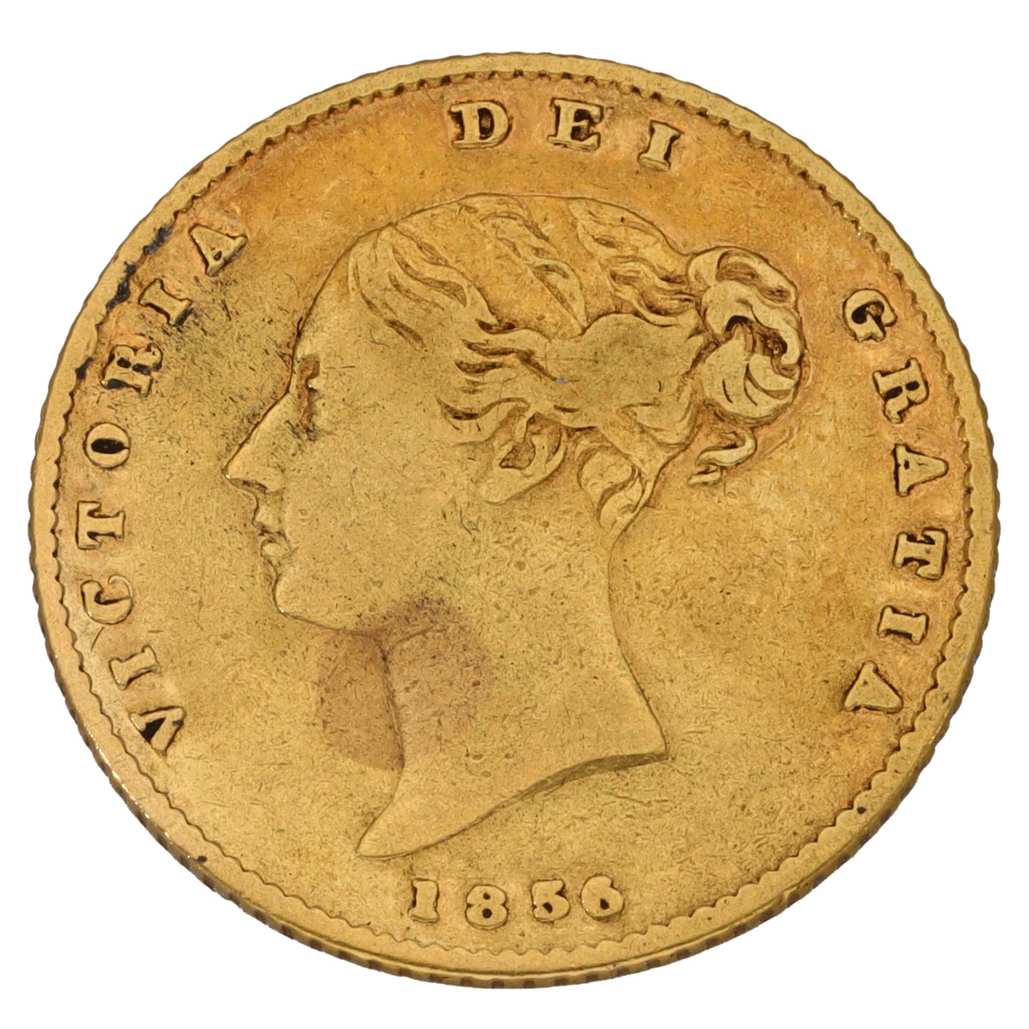 22ct Gold Queen Victoria Half Sovereign Coin 1856
