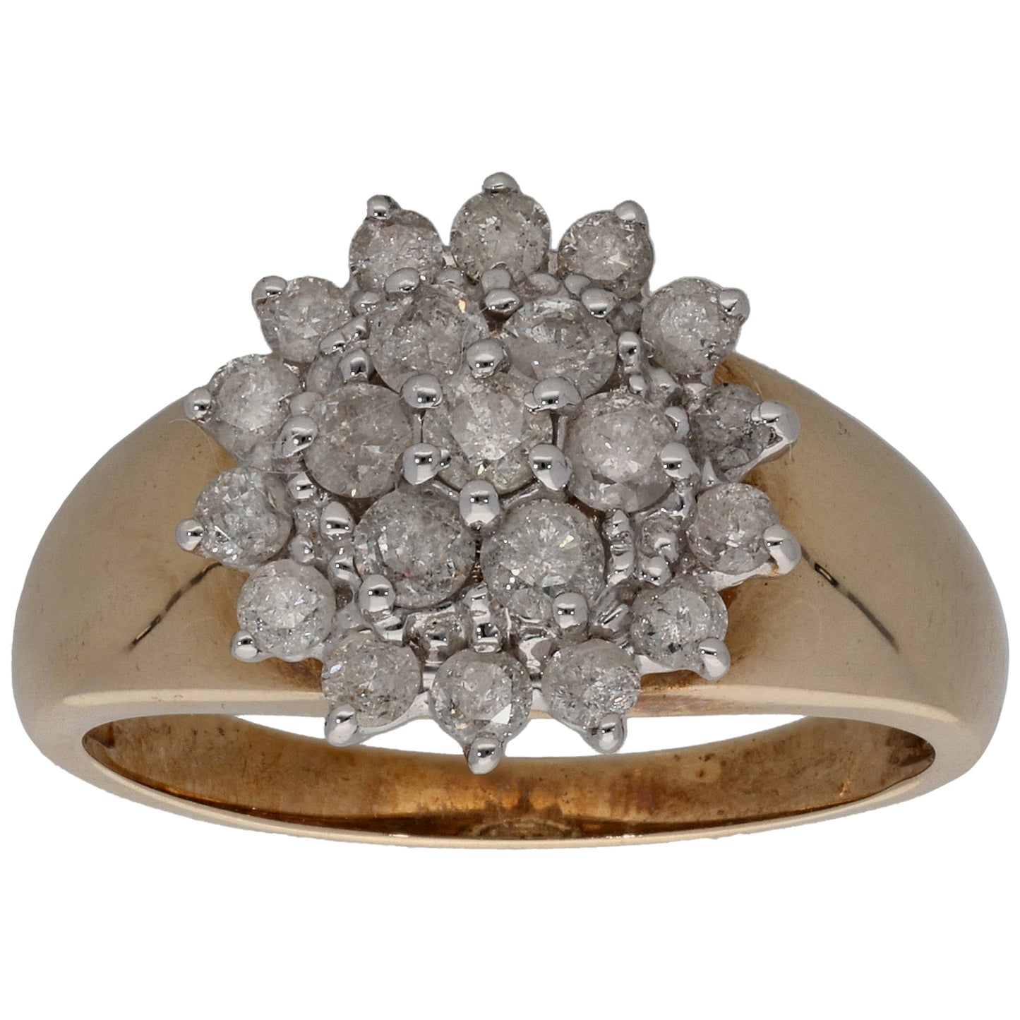 9ct Gold 0.60ct Diamond Cluster Ring Size P