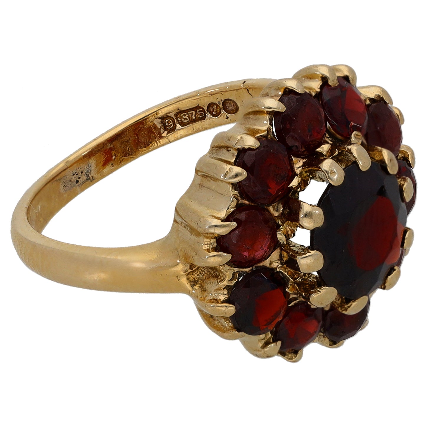 9ct Gold Garnet Dress/Cocktail Ring Size K