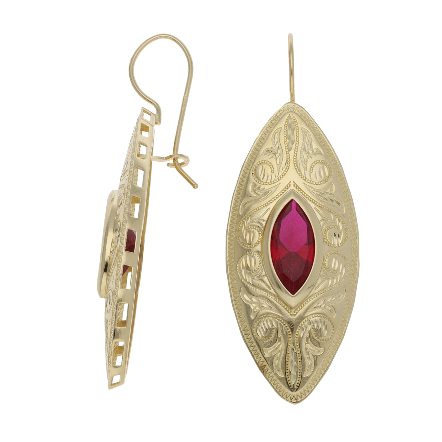 14ct Gold Imitation Gems Alternative Earrings