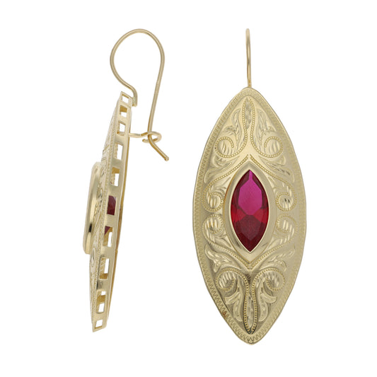 14ct Gold Imitation Gems Alternative Earrings