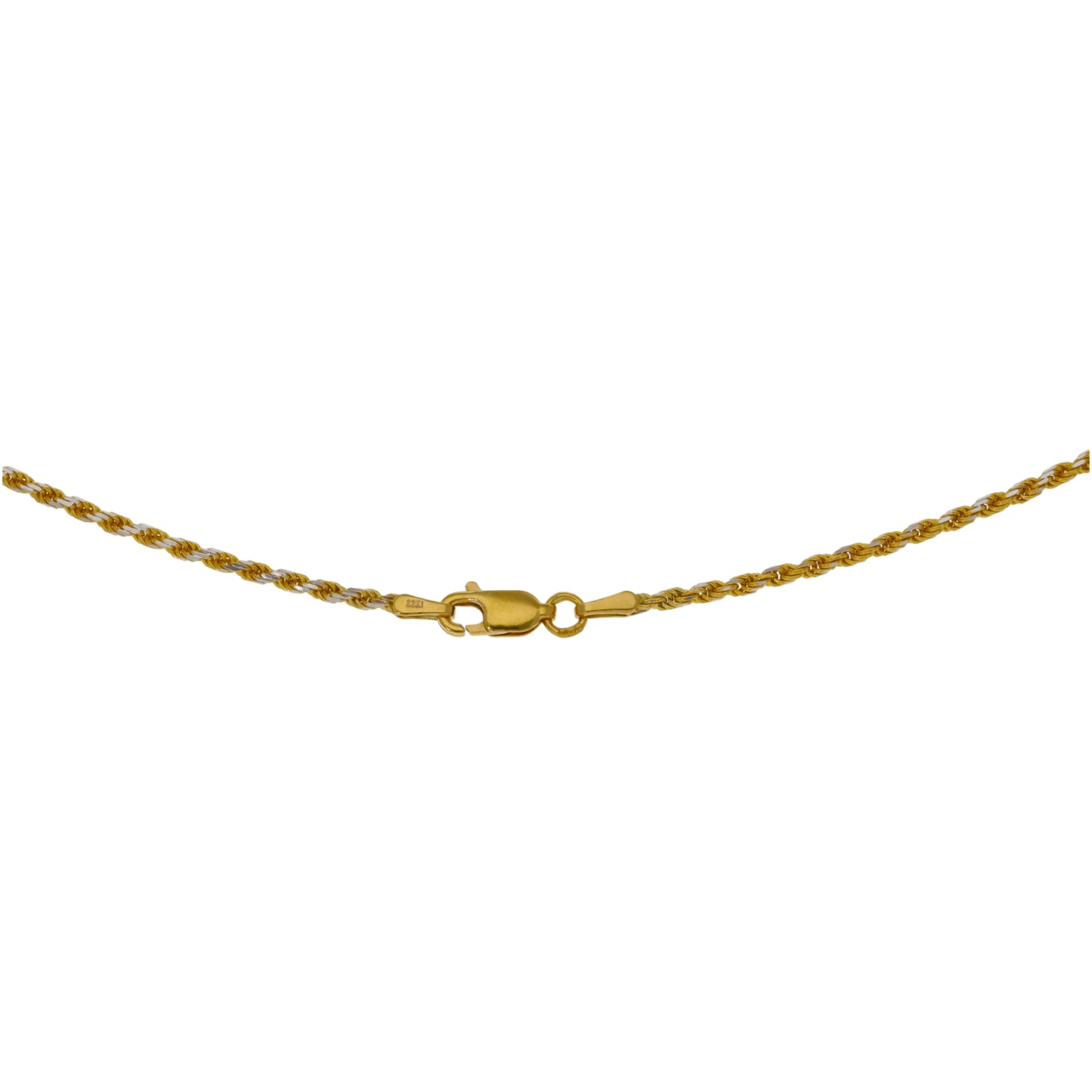 22ct Bi-Colour Gold Rope Chain 22"