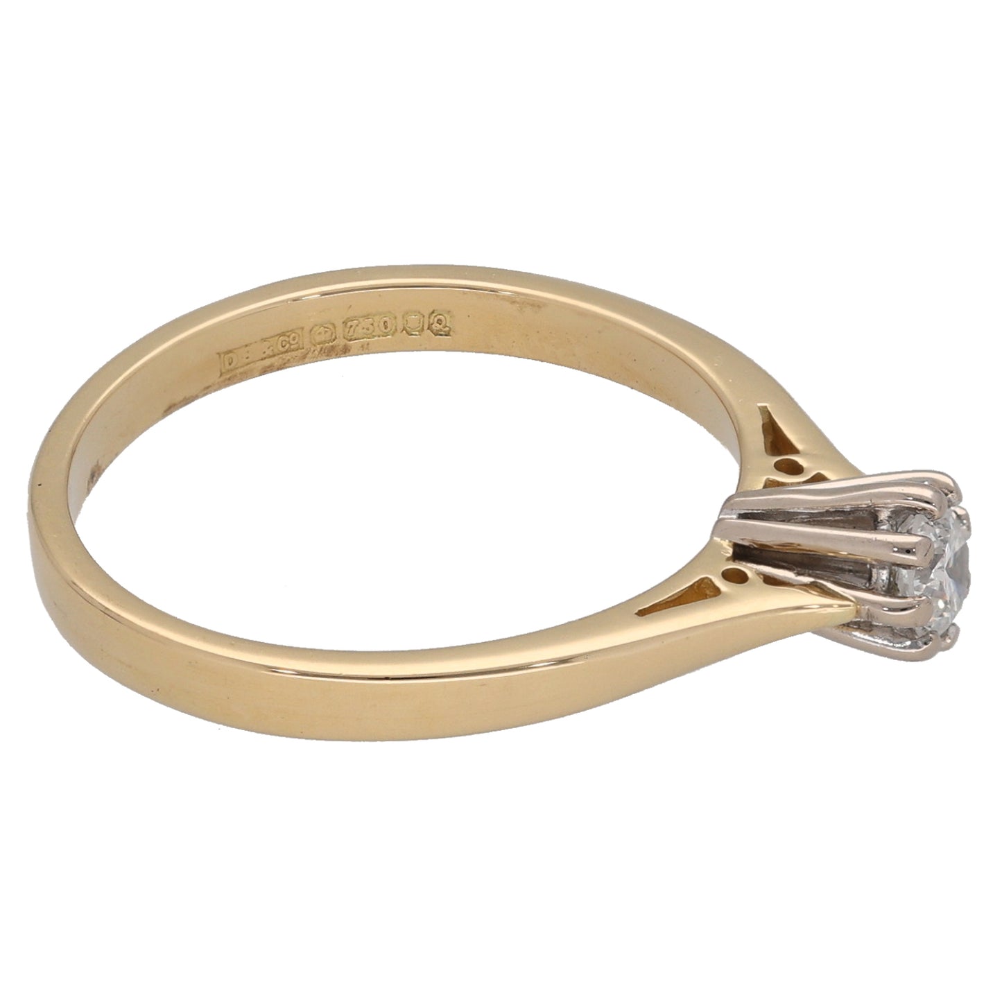 18ct Gold 0.20ct Diamond Solitaire Ring Size N