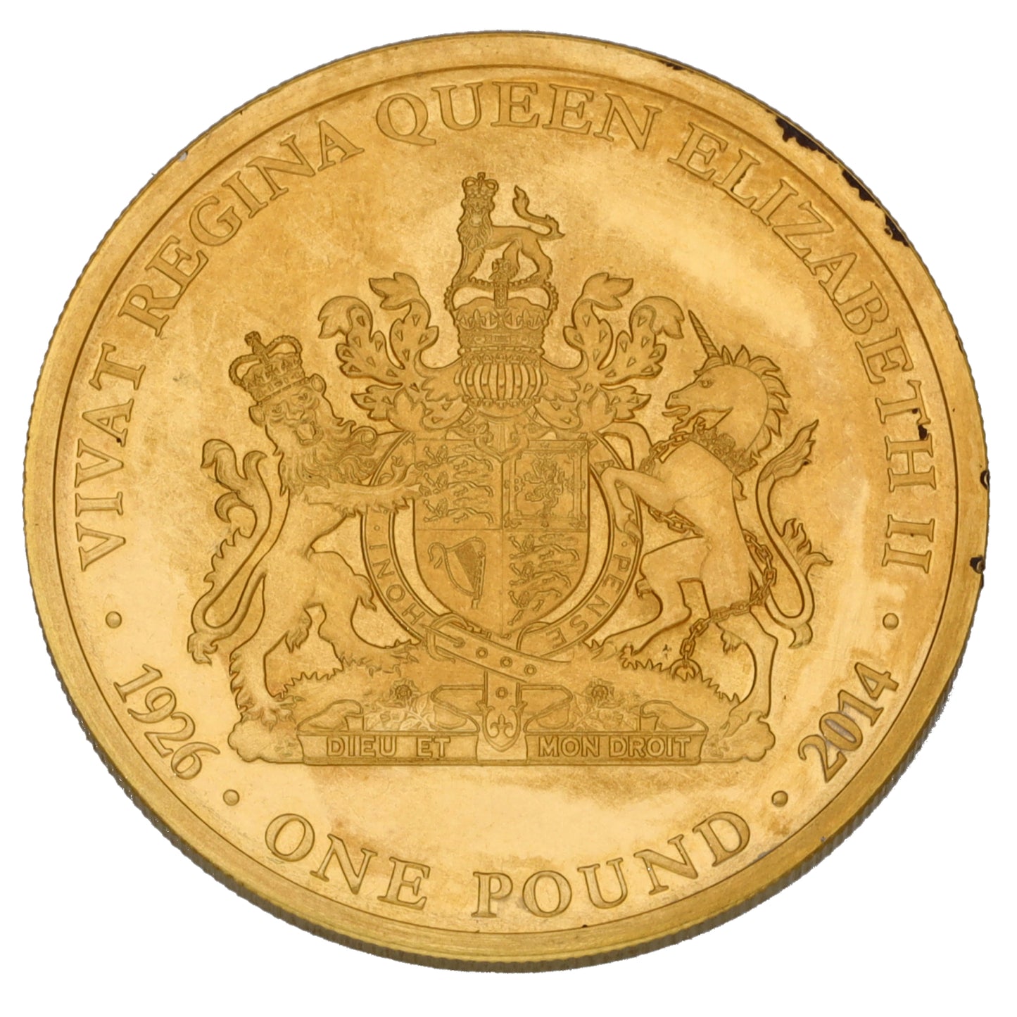 22ct Gold Queen Elizabeth II One Pound Coin 2014