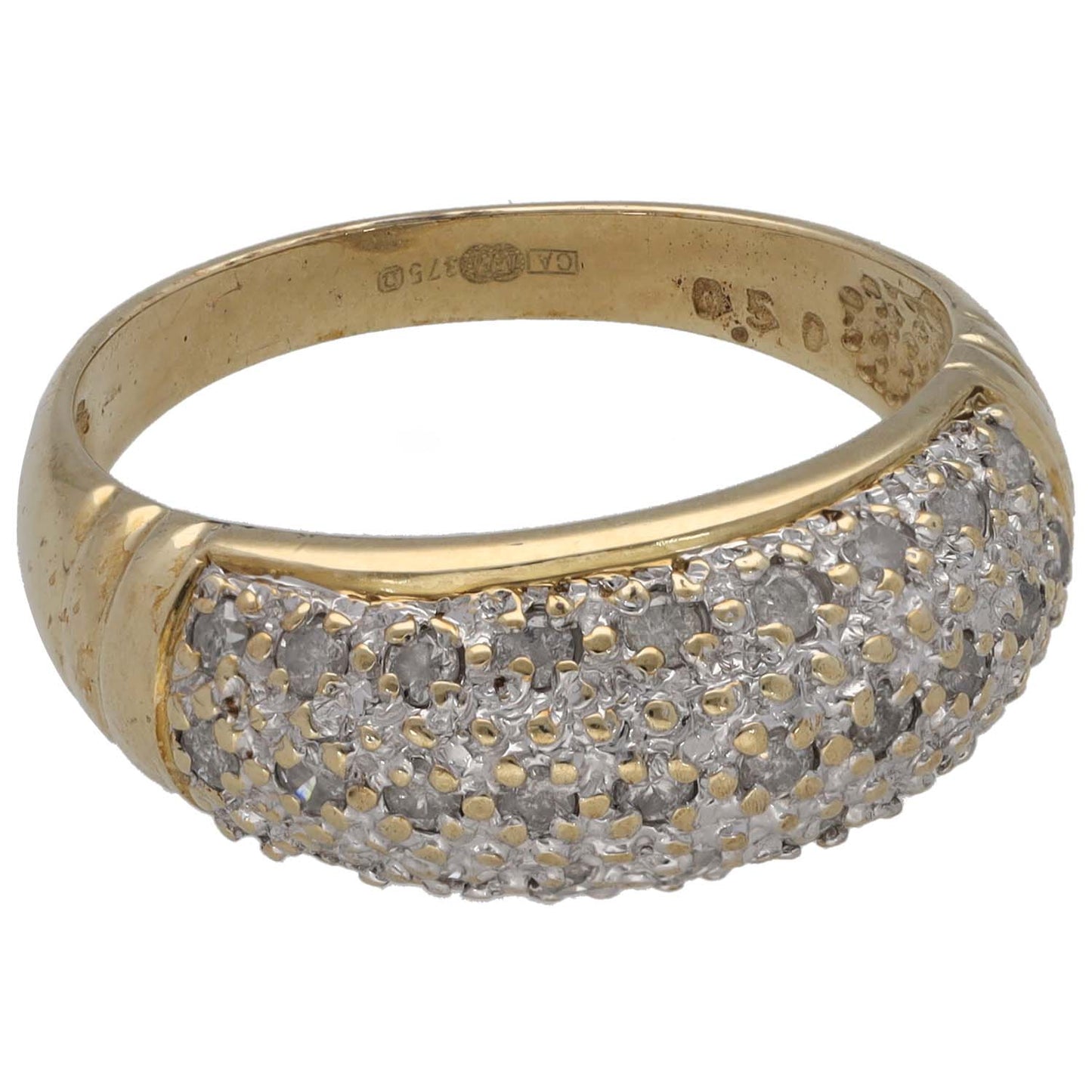 9ct Gold 0.50ct Diamond Dress/Cocktail Ring Size P