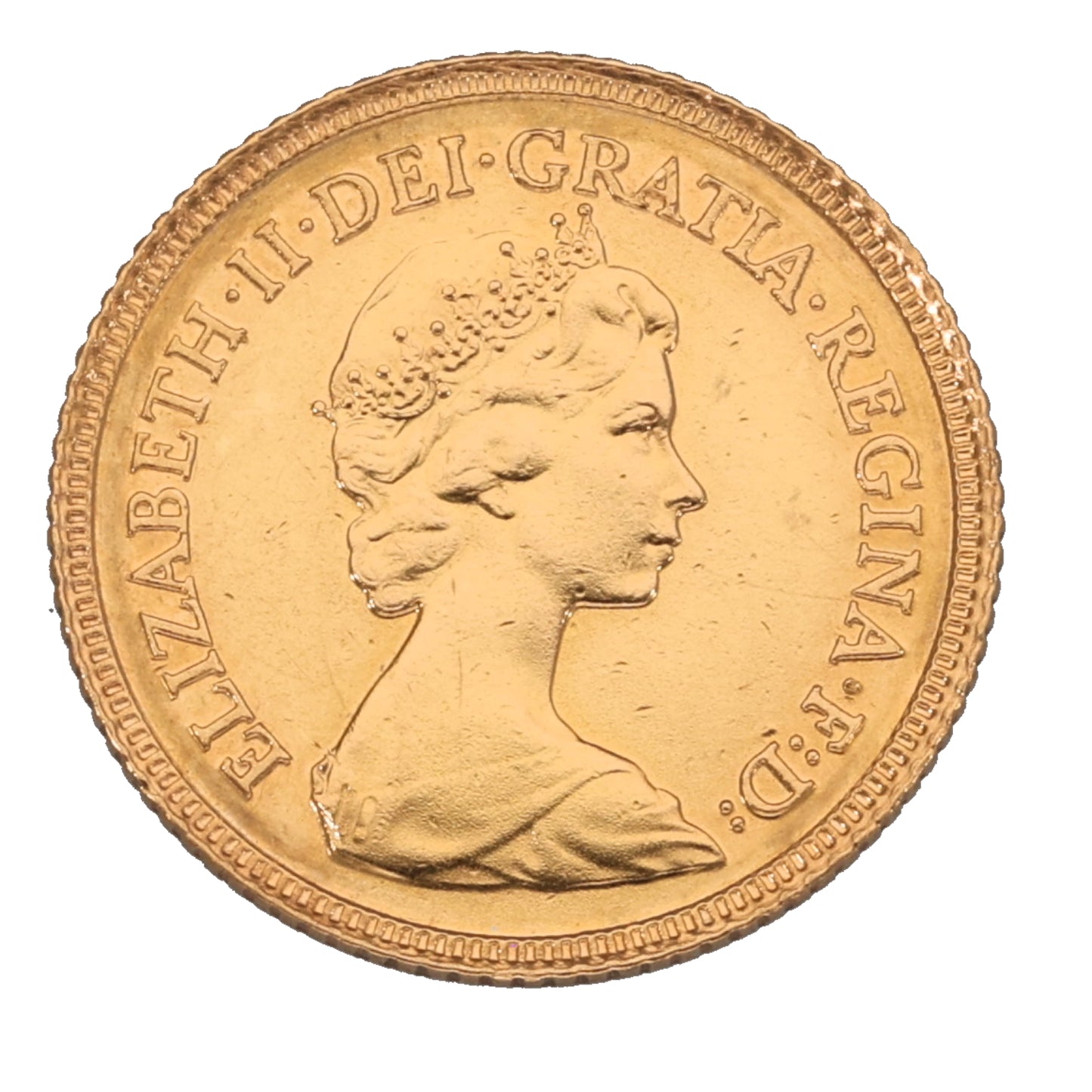22ct Gold Queen Elizabeth II Half Sovereign Coin 1982