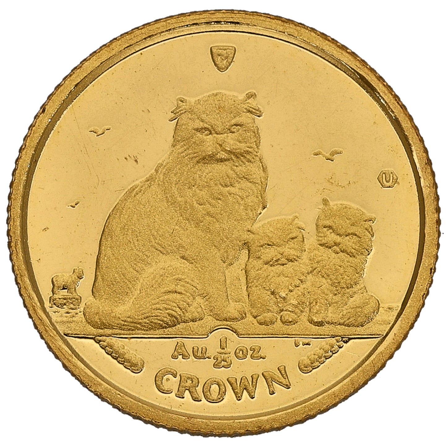 22ct Gold Isle Of Man Manx Himalayan Cat 1/25 Crown Coin 2005