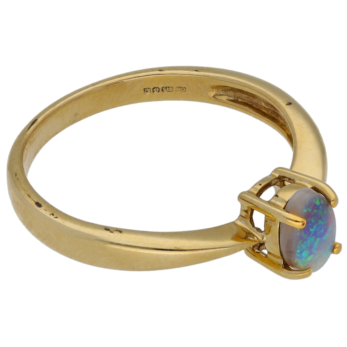 9ct Gold Opal Single Stone Ring Size N