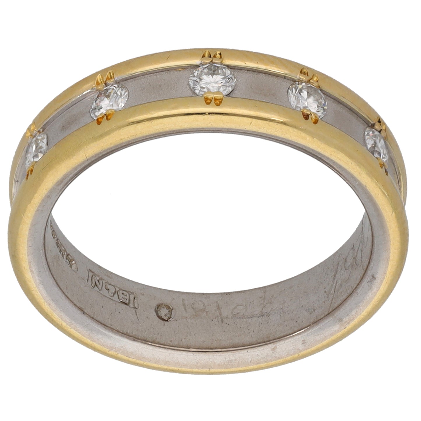 18ct Bicolour Gold 0.15ct Diamond Eternity Ring Size L