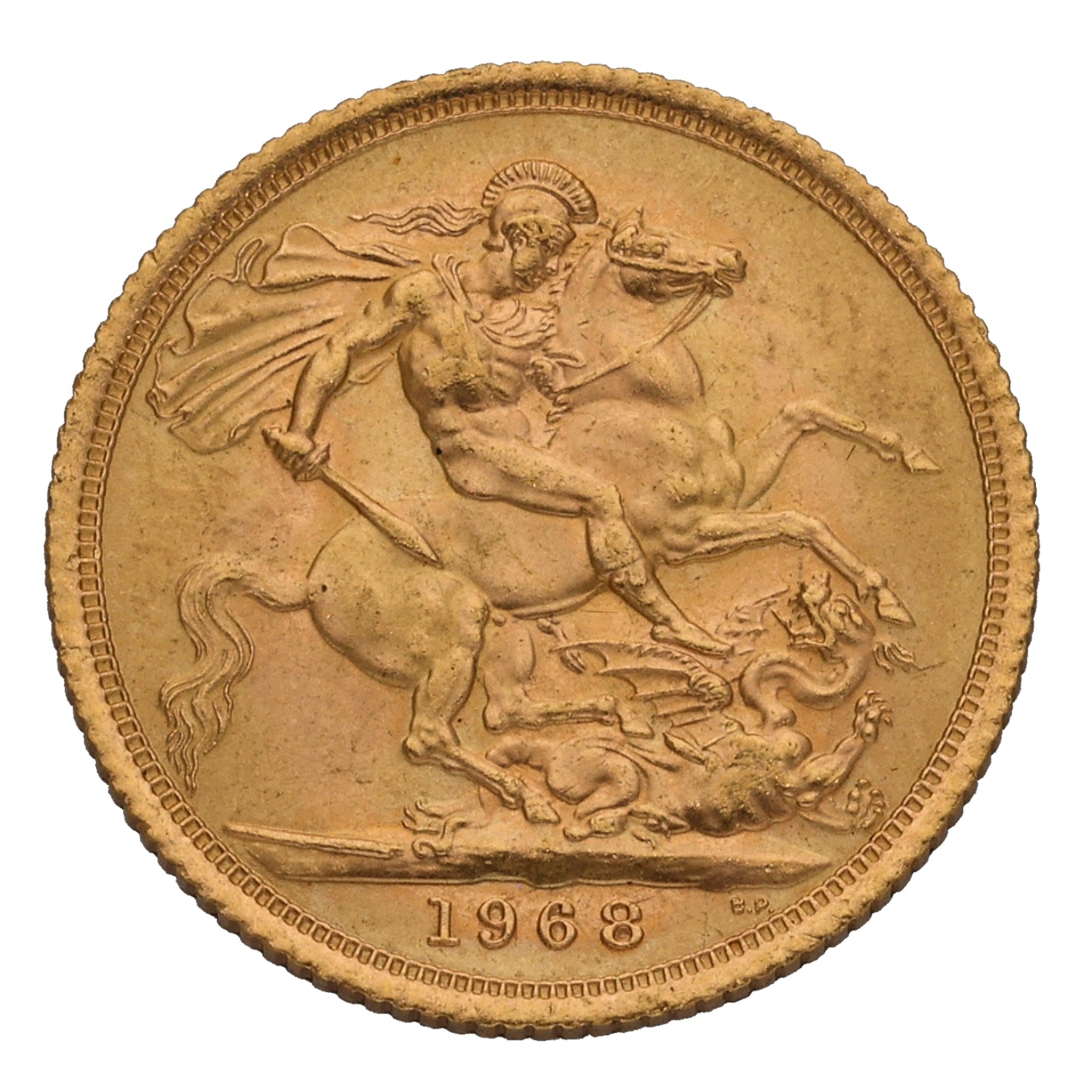 22ct Gold Queen Elizabeth II Full Sovereign Coin 1968