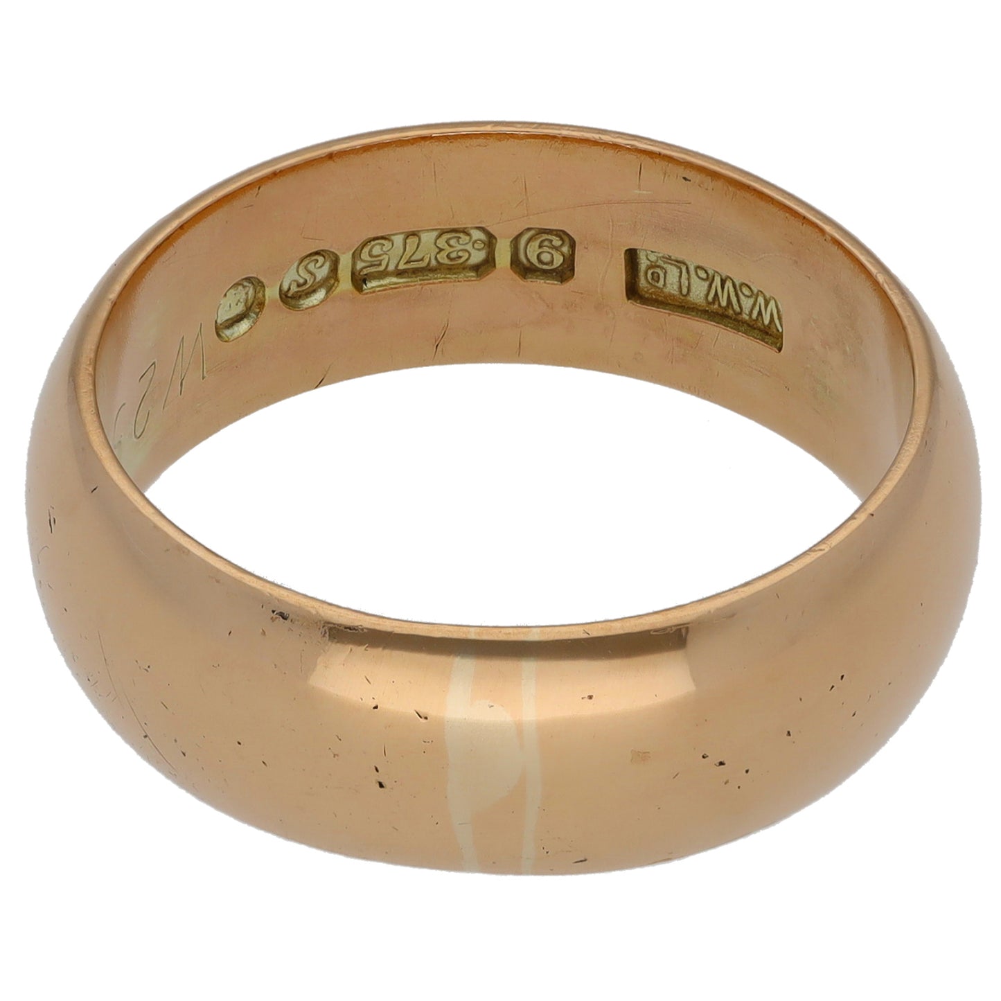 9ct Gold Plain Wedding Ring Size S