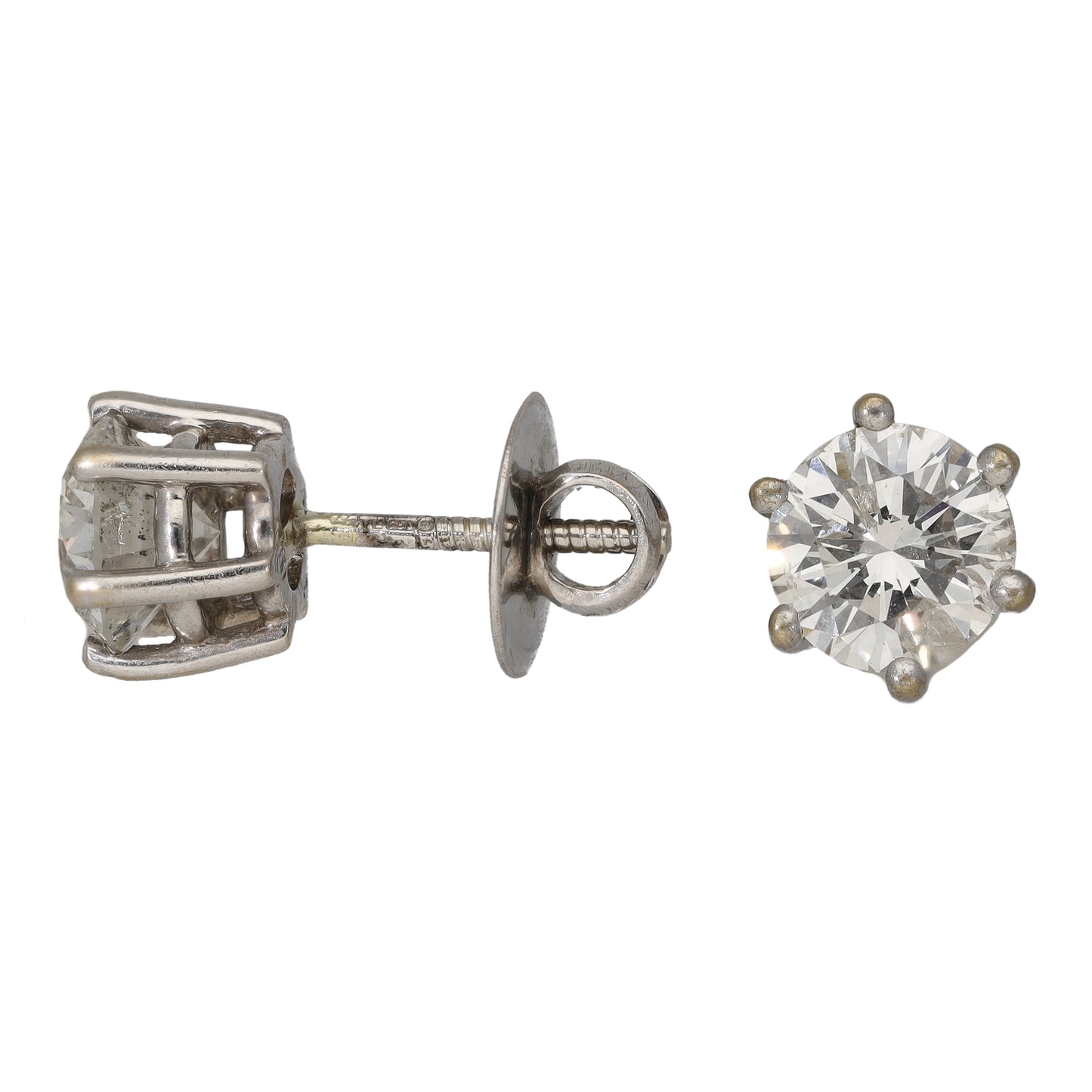 18ct White Gold 2.24ct Diamond Solitaire Earrings