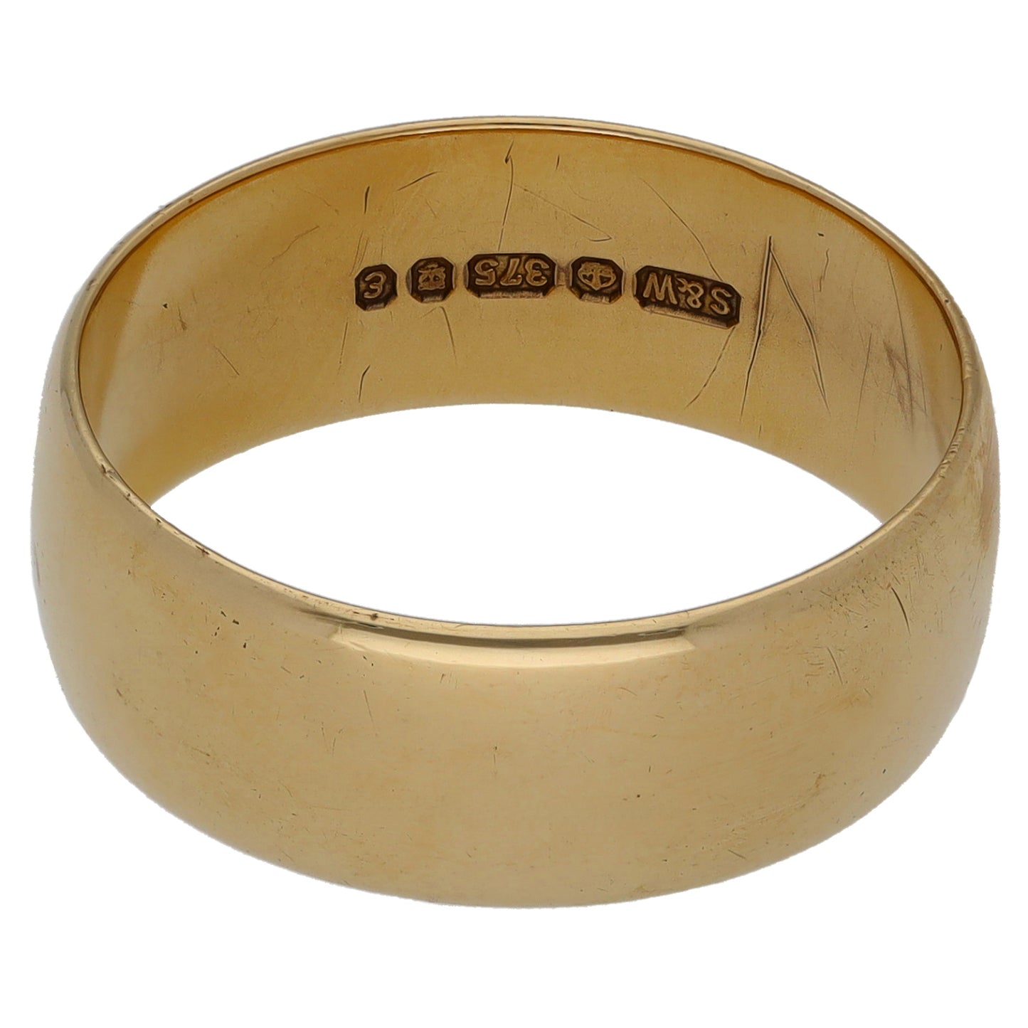 9ct Gold Plain Wedding Ring Size T