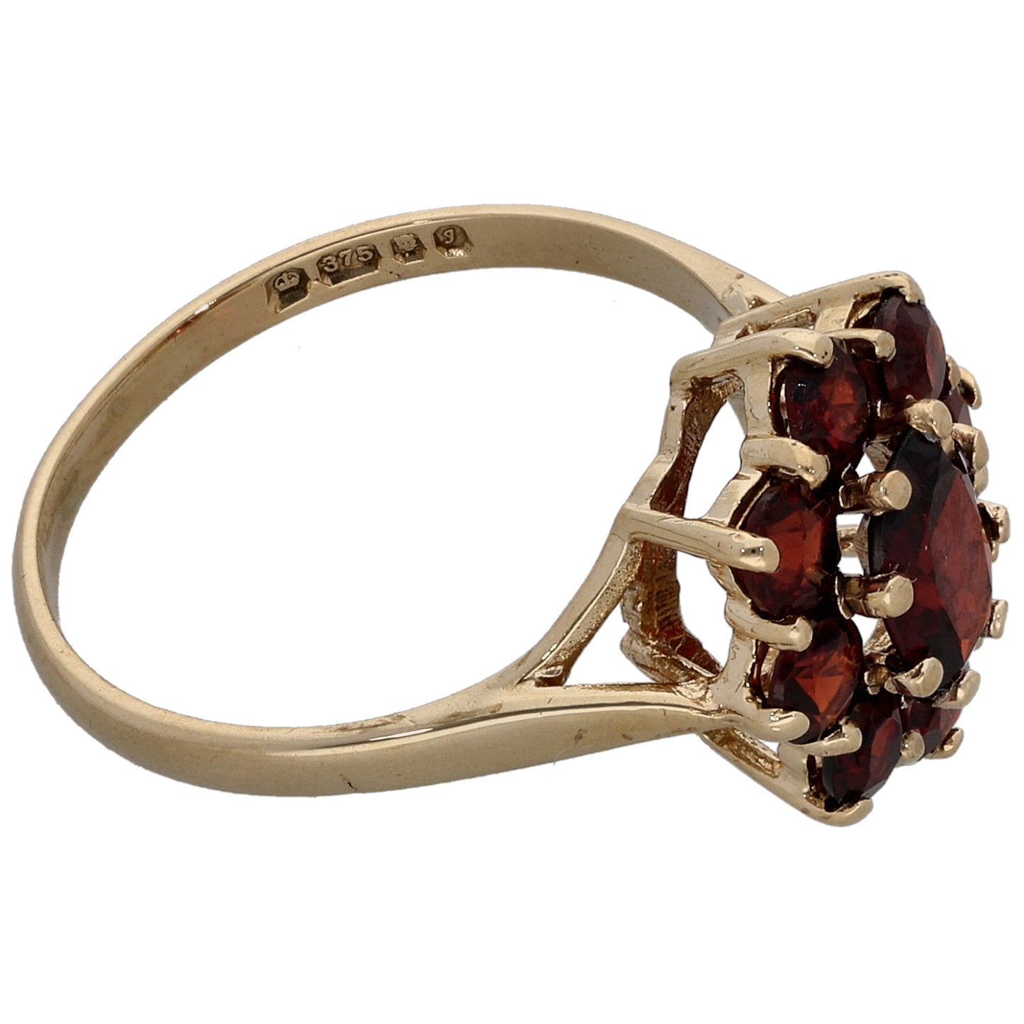 9ct Gold Garnet Dress/Cocktail Ring Size N