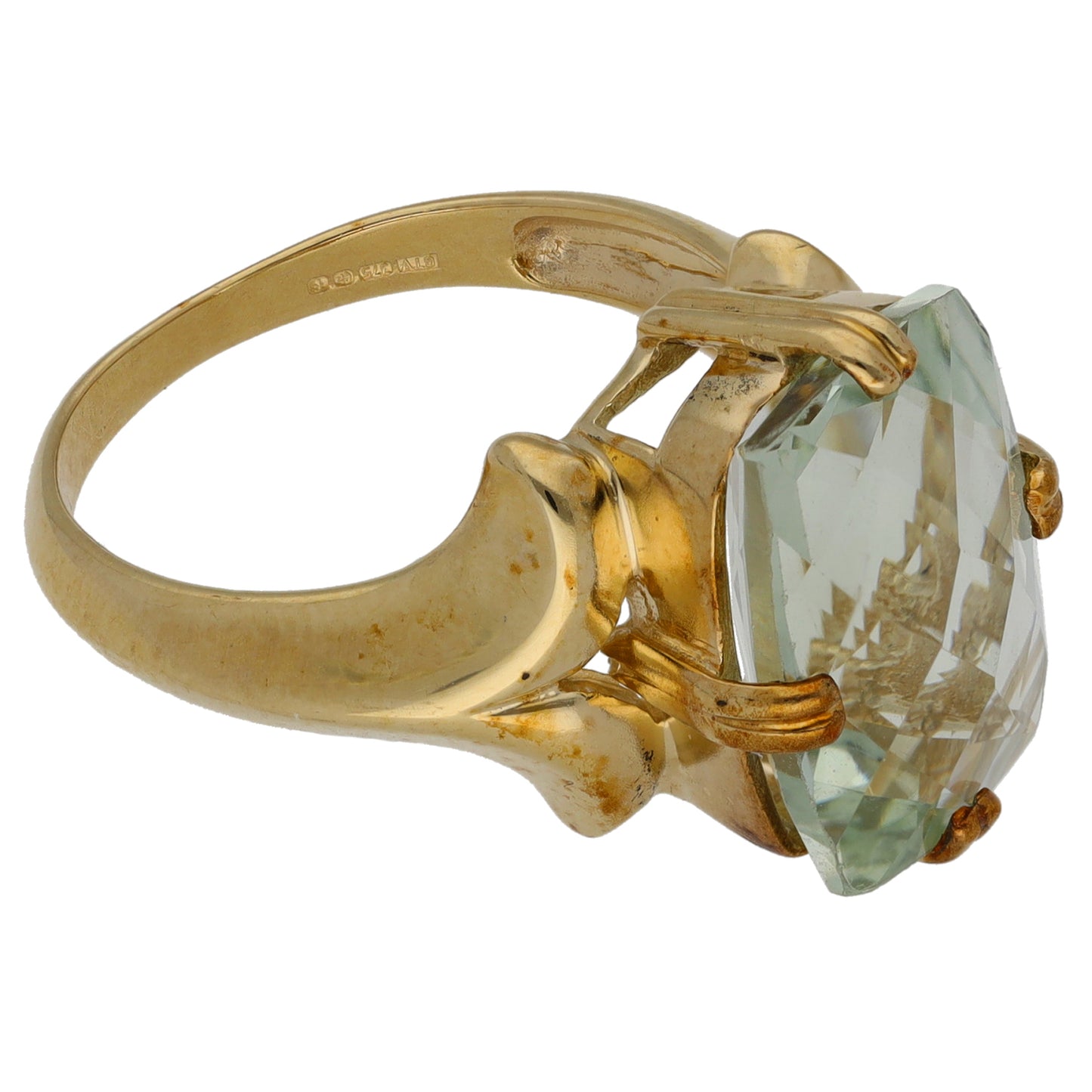 9ct Gold Quartz Single Stone Ring Size M