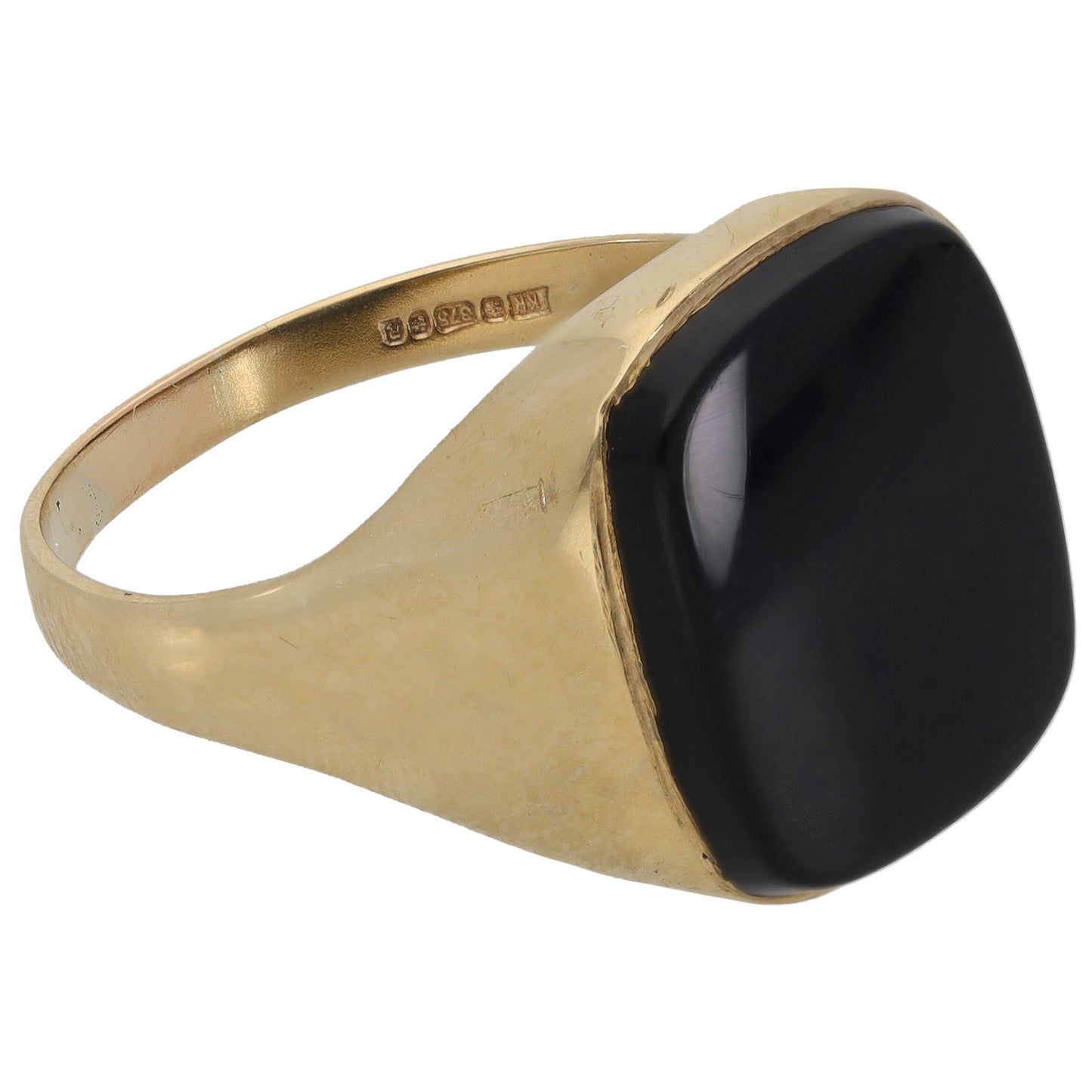 9ct Gold Onyx Signet Ring Size W