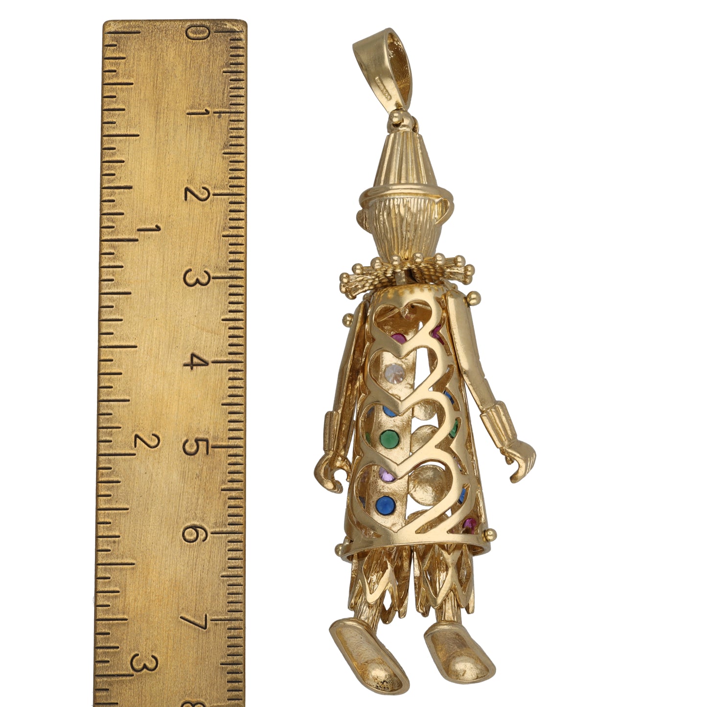 9ct Gold Imitation Gems Clown Pendant