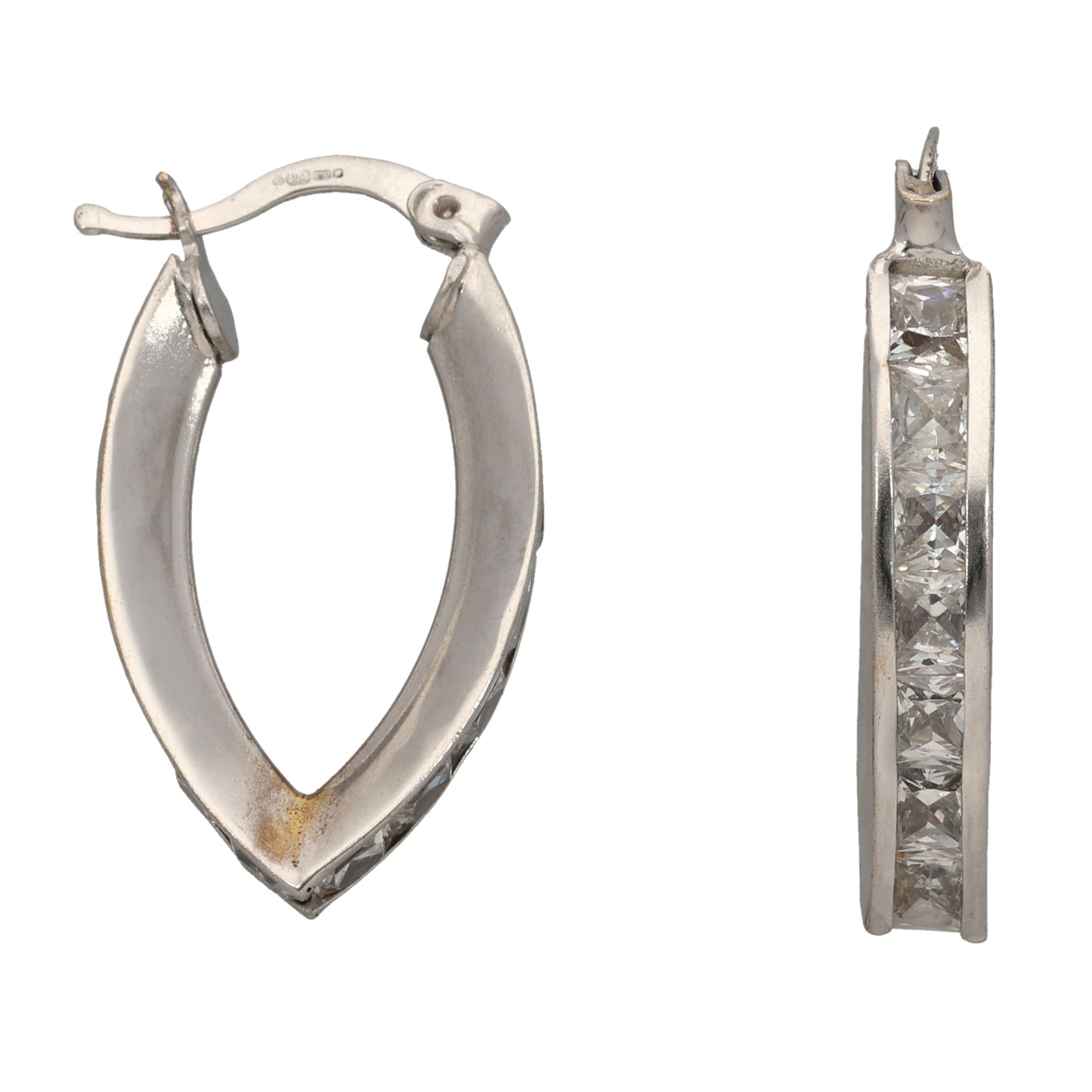9ct White Gold Cubic Zirconia Dress/Cocktail Earrings