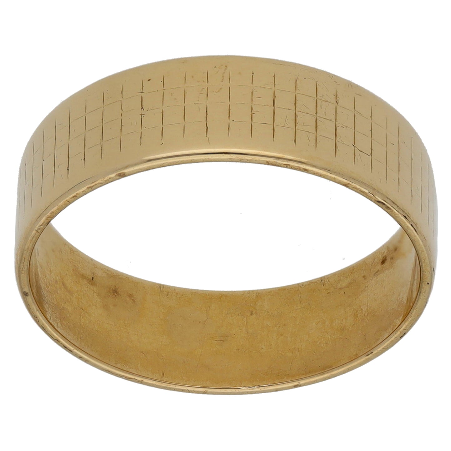 9ct Gold Patterned Wedding Ring Size O
