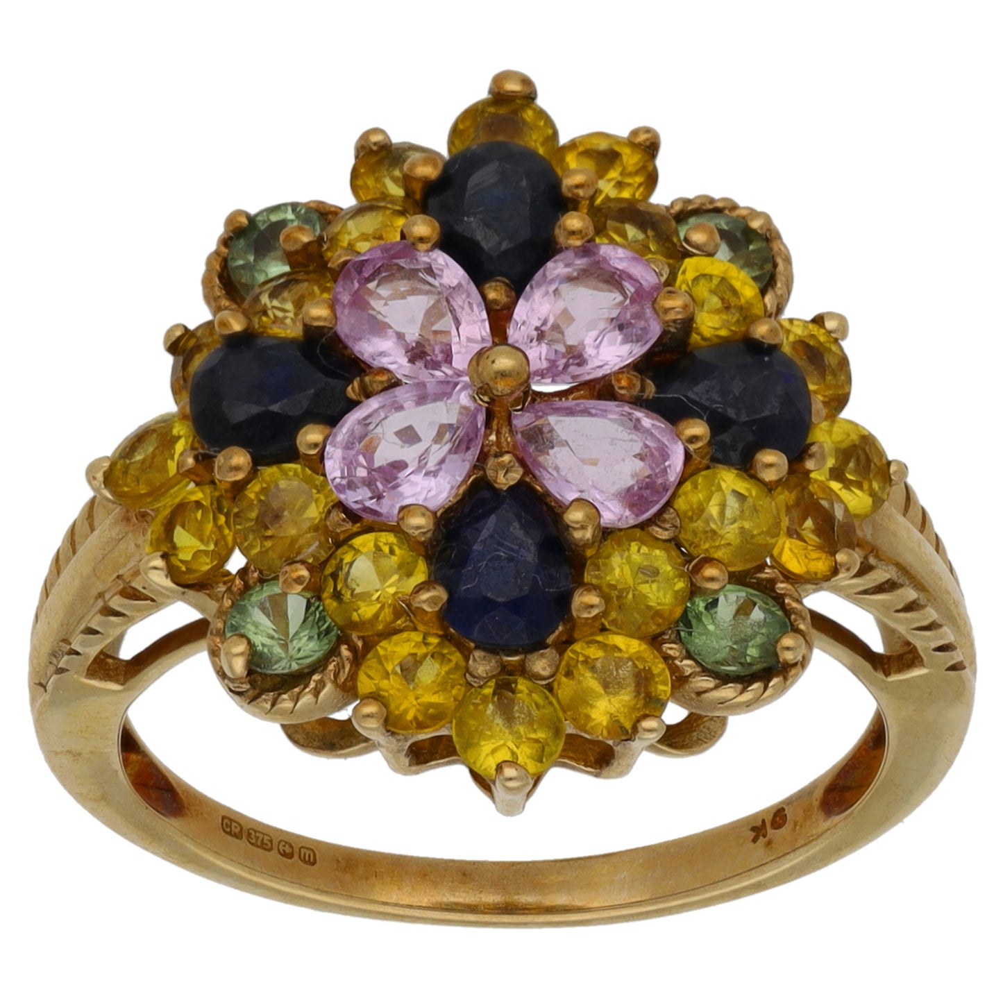 9ct Gold Sapphire Dress/Cocktail Ring Size N