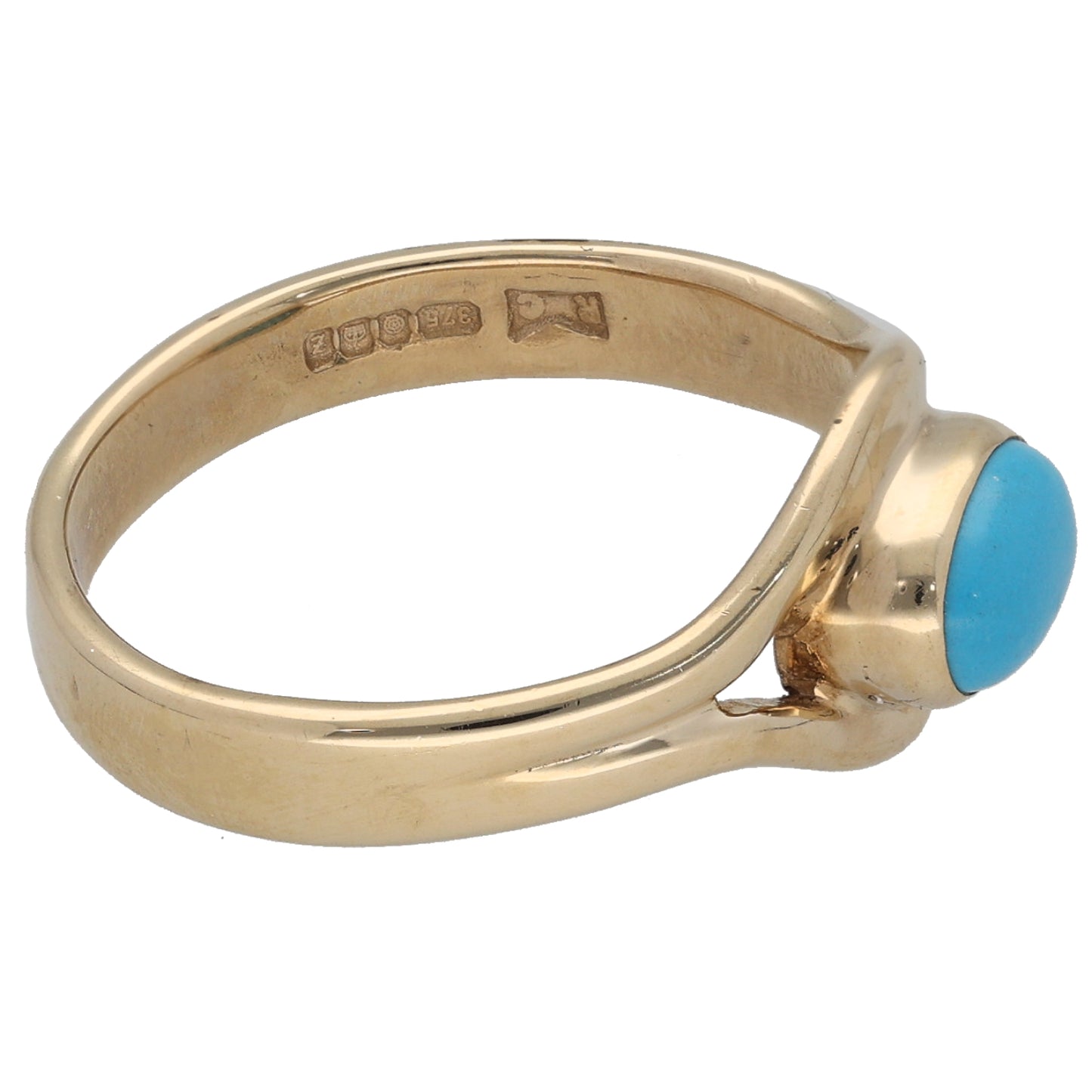 9ct Gold Turquoise Single Stone Ring Size O