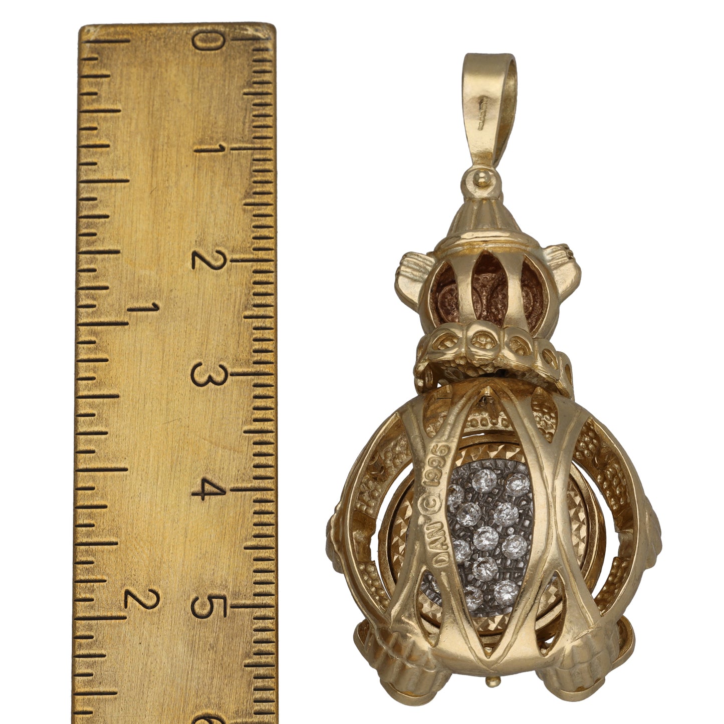9ct Gold Cubic Zirconia Clown Pendant