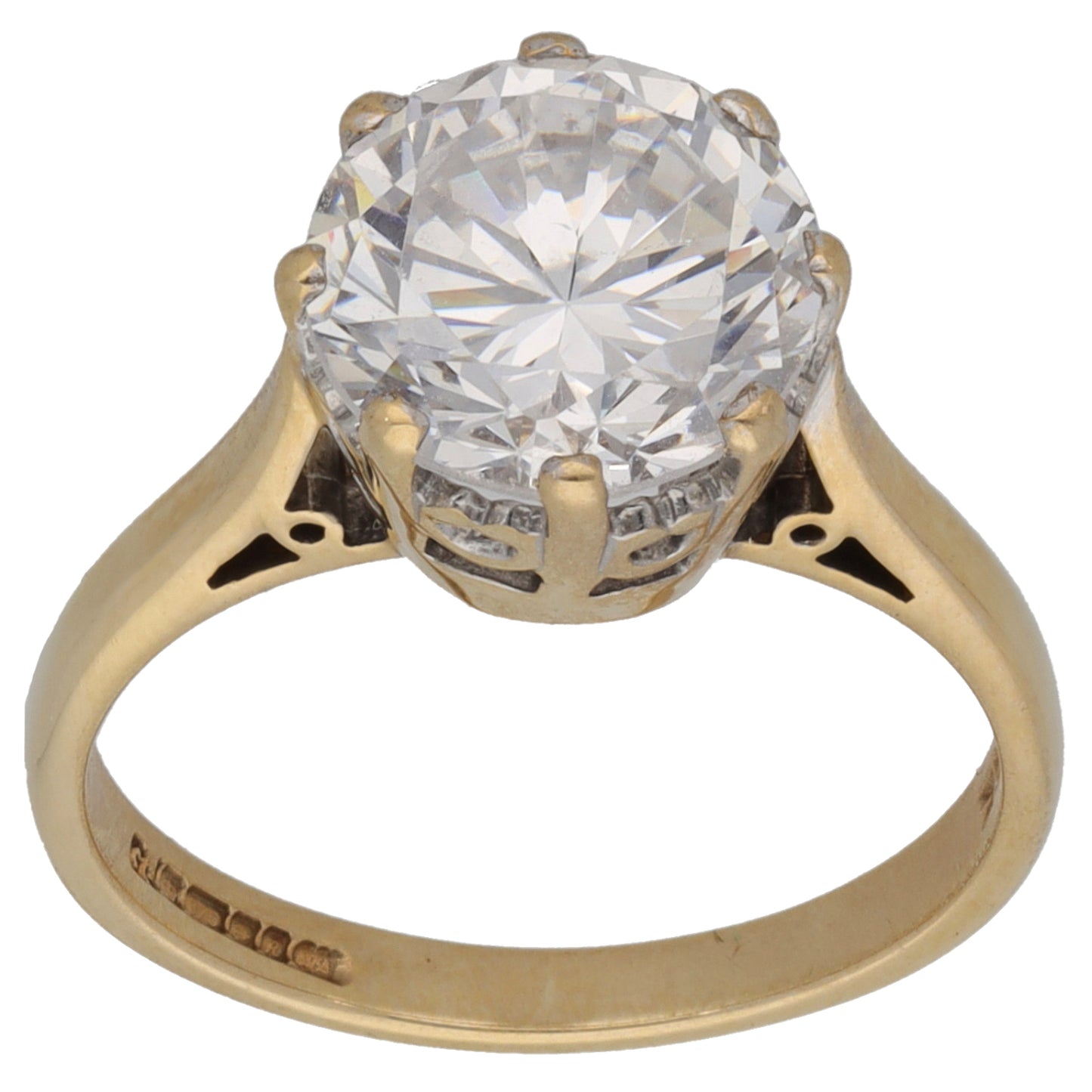 9ct Gold Cubic Zirconia Single Stone Ring Size L