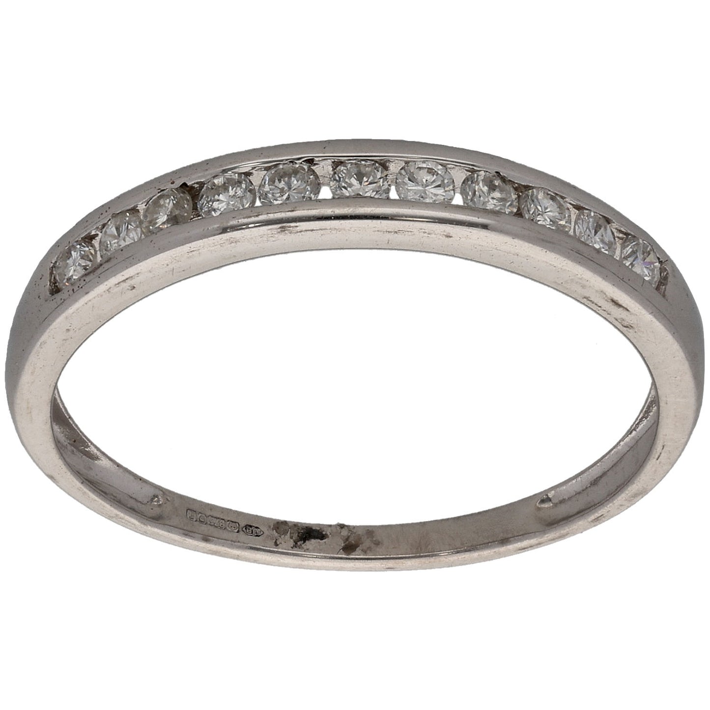 9ct White Gold 0.25ct Diamond Half Eternity Ring Size N
