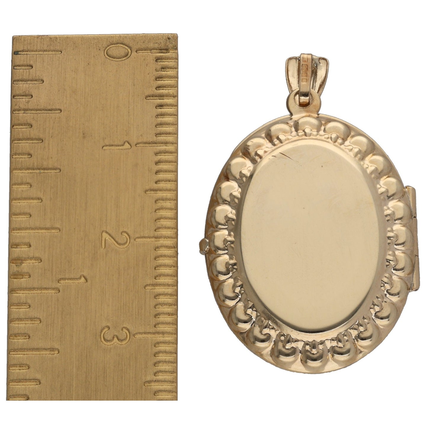 9ct Gold Patterned Locket Pendant