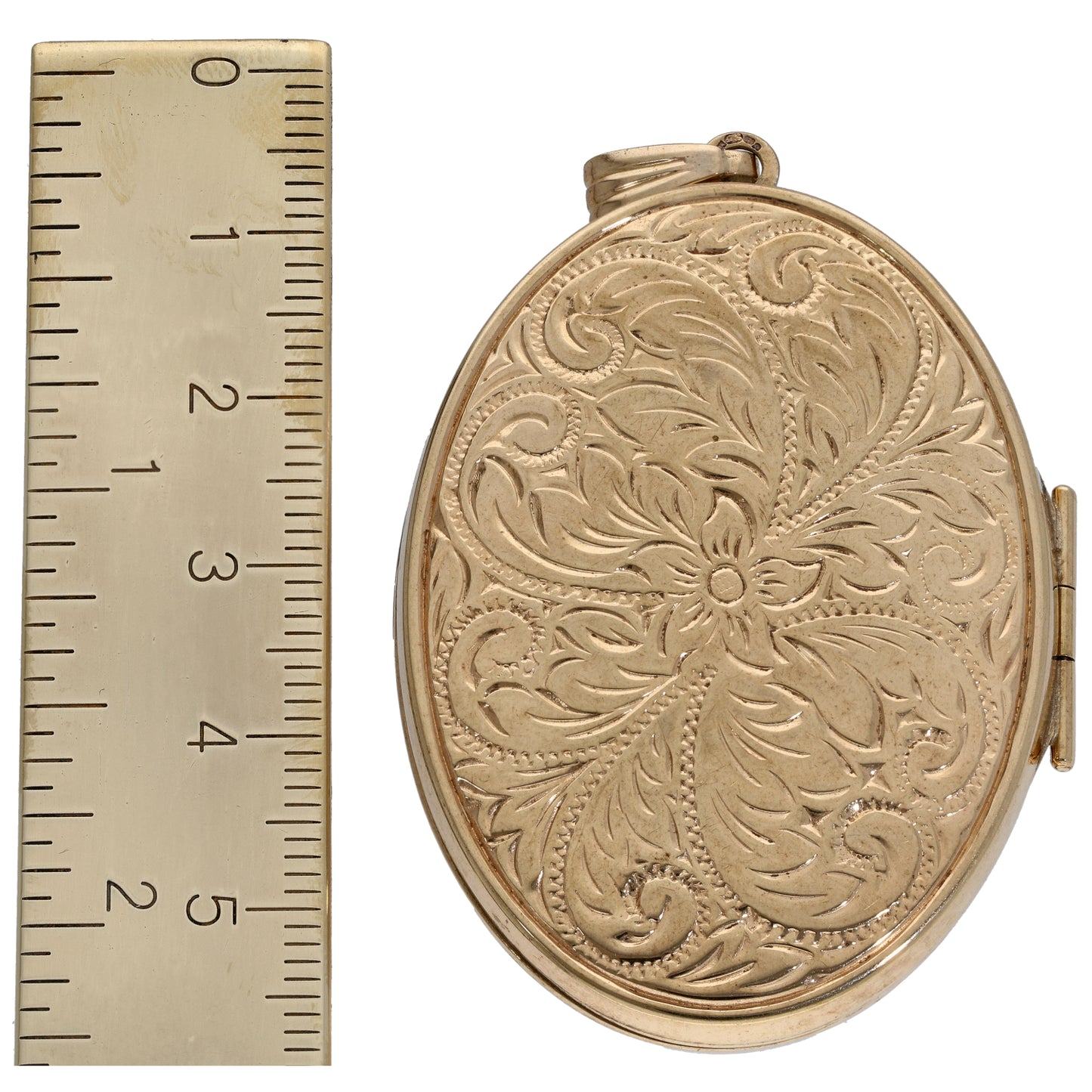 9ct Gold Patterned Locket Pendant