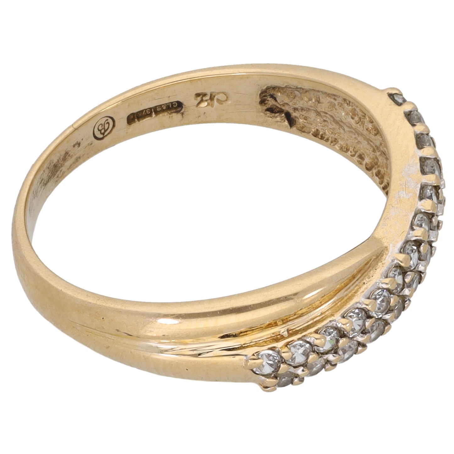 9ct Gold Cubic Zirconia Half Eternity Ring Size Q