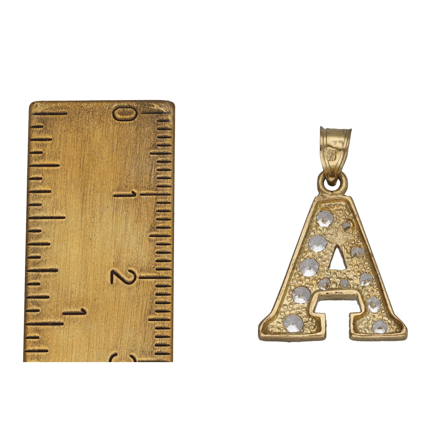 9ct Gold Cubic Zirconia Initial 'A' Pendant
