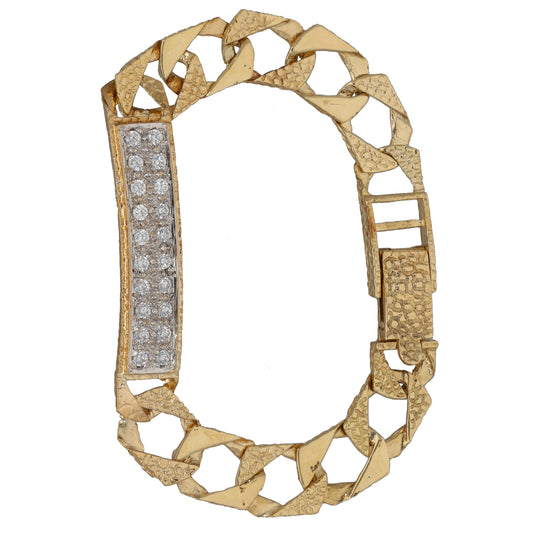 9ct Gold Cubic Zirconia ID Bracelet