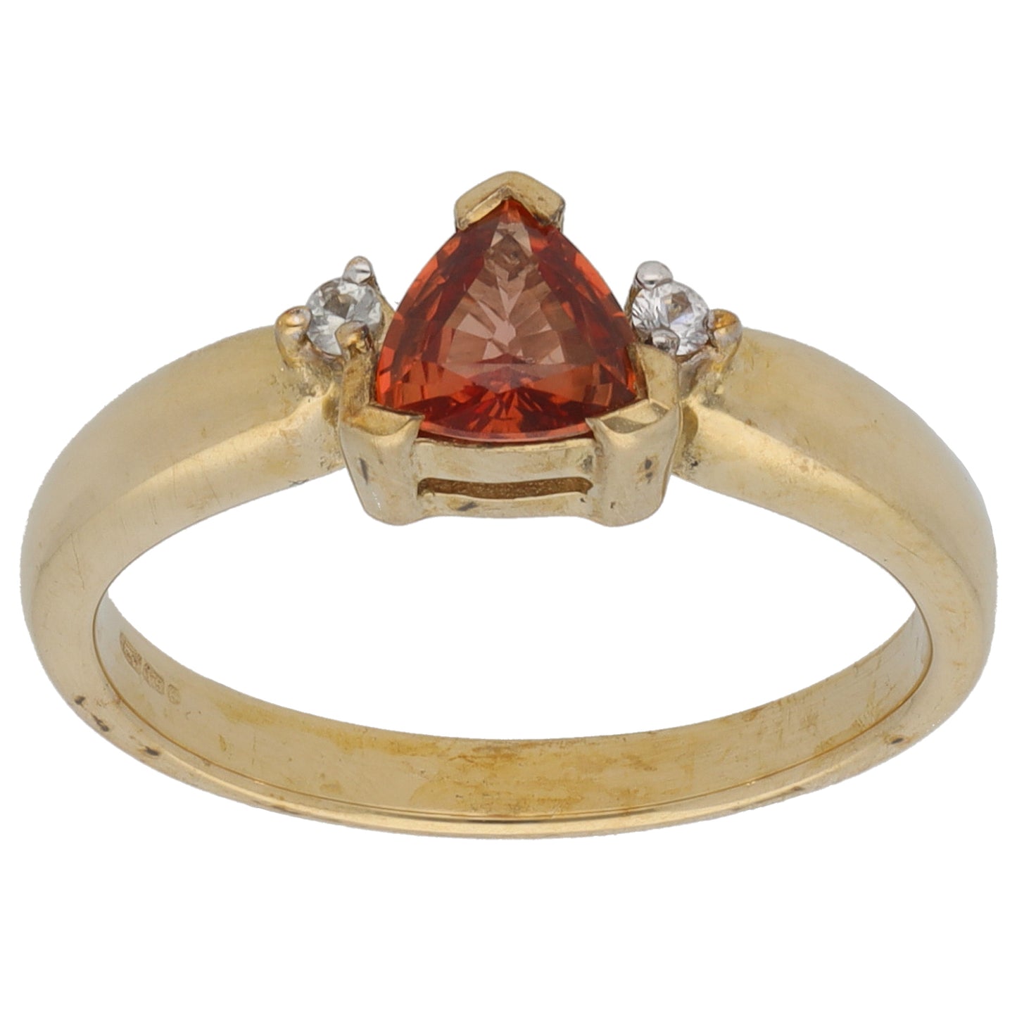 9ct Gold Sapphire & Topaz Trilogy Ring Size N