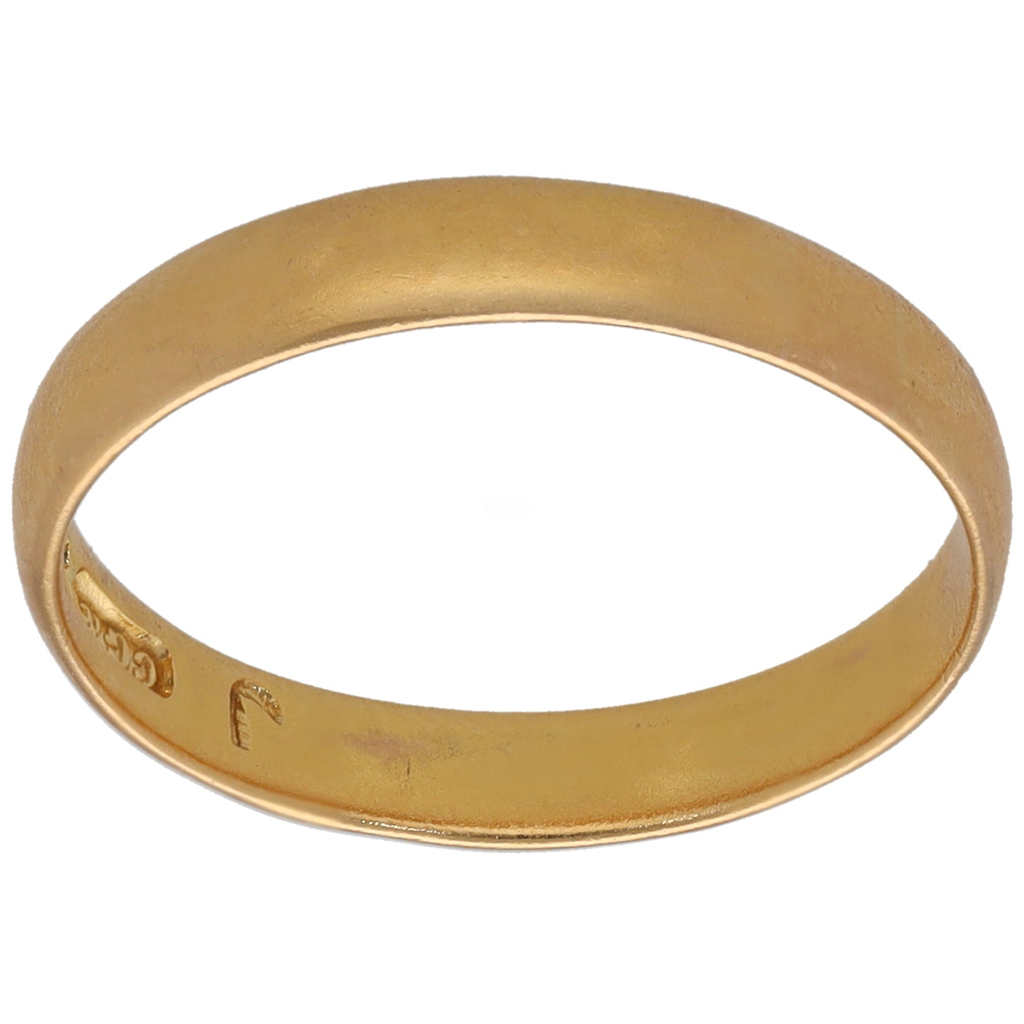 22ct Gold Plain Wedding Ring Size L