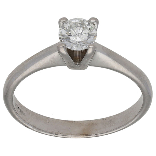 18ct White Gold 0.35ct Diamond Solitaire Ring Size M