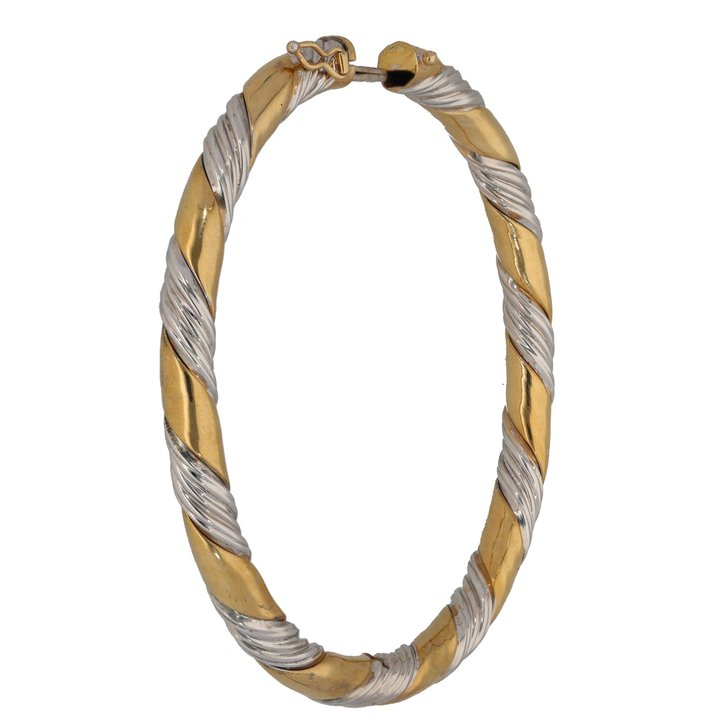 9ct Bi-Colour Gold Hinged/Clasp Bangle